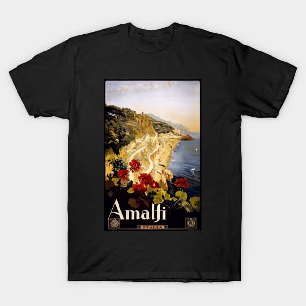 Vintage Travel Poster - Amalfi, Italy T-Shirt by Starbase79